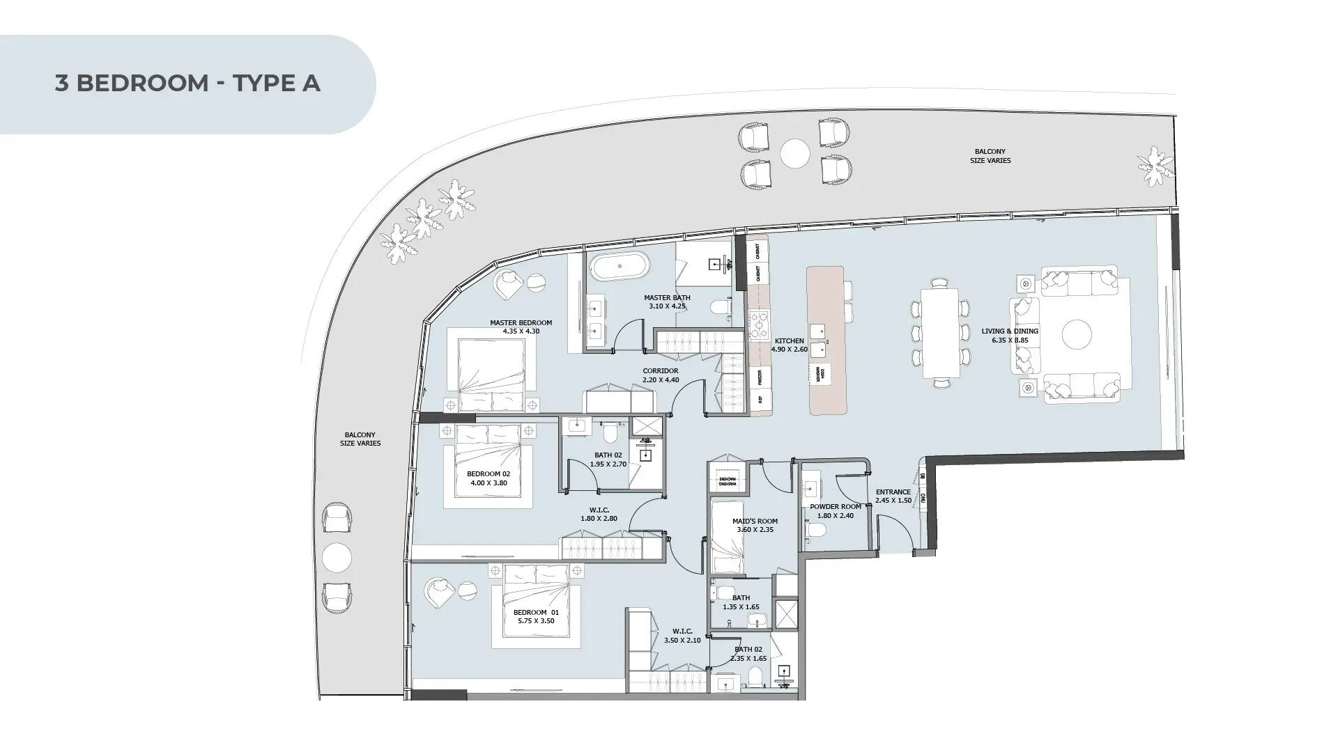 3 BR - Type A